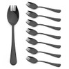 Alata Sporks, 8-Pack Black Food-Grade Stainless Steel Sporks, 7.4 inch