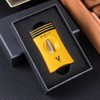 KEENSUN 3-in-1 Zinc Alloy V-Cut Cigar Cutter (Deep Yellow) with