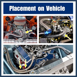 INFINAUTO 5Ft 10AN Braided Stainless Steel CPE Oil Fuel Gas Line Hose Stylish Design