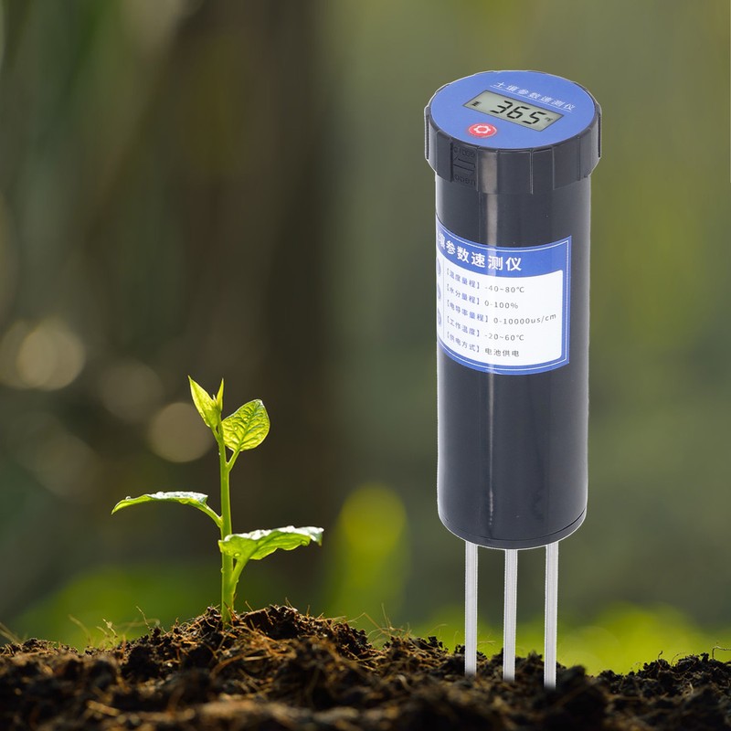 Soil EC Tester Stainless Steel Corrosion Resistant Durable LCD Accurate