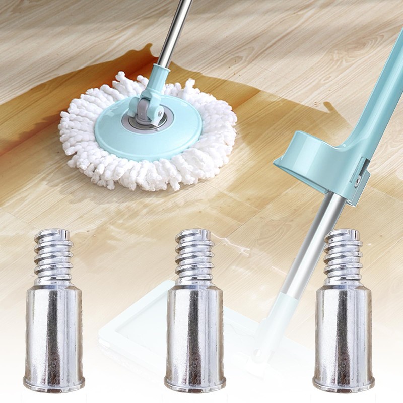 HarmonyCrafts 2Pcs Silver Metal Broom Handle Tips Threaded Handle Tips