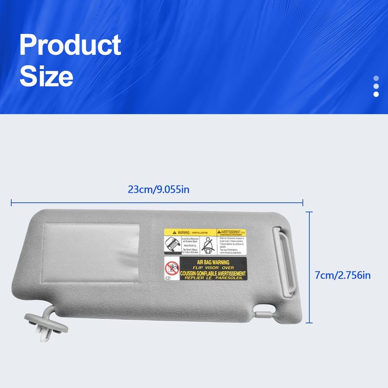 Driver Left Side Sun Visor Replacement Compatible with Tacoma 2005-2015,