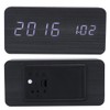LED Wooden Alarm Clock Electronic Voice Control Temperature Date Table