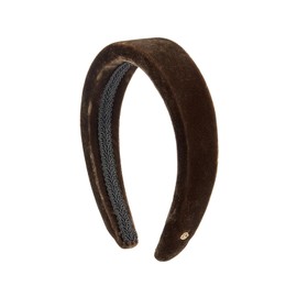 EVITA PERONI Velvet Wide Headband - Soft Comfortable Headbands No Slip No Pressure Modern hair band Premium Hair Accessories for Women Christmas Birthday Wedding Party, Brown