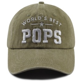 mukroiw Pops Gifts for Men, Funny Pop Pop Decor Baseball Cap, World's Best Pops Daddy Hat, Christmas Retired Fathers Day Birthday Gifts for Dad Papa Grandpa
