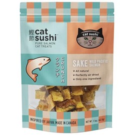 Cat Sushi Crunchy Salmon - Single Ingredient, Air Dried Wild Pacific Salmon 1.5oz