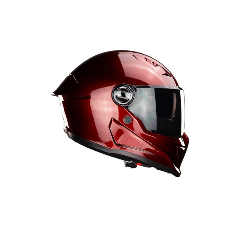 KOV Casco Gainer Cherry Rojo Brillante Integral para Moto Certificado