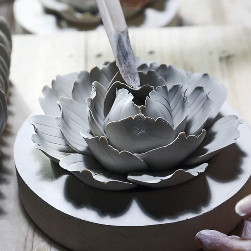 Insiswiner Handcrafted Ceramic Flowers Sculpture Home Hanging 3D Wall Art