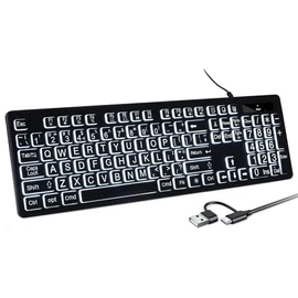 Backlit Keyboard for Mac – Full Size Wired USB Keyboard with Numeric Keypad, White Illuminated Keys, Compatible with MacBook Pro/Air, iMac, Mac mini/Pro – Space Gray