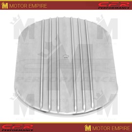 CFR Performance Aluminum 12" Oval Air Cleaner Top Partial Finned Polished Fits 5 1/8" Neck