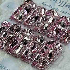 Completely full stone handmade nail tip pedi tip - Paddy A (-5,000 won) / 완전 풀스톤 수제네일팁 페디팁 - 패디A (-5,000원)