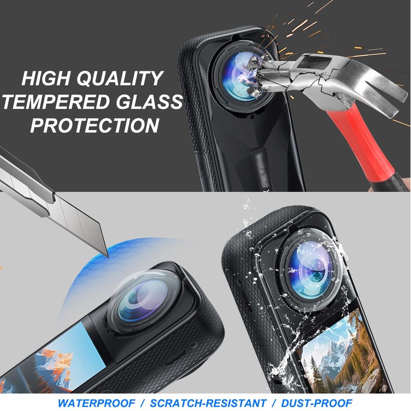 Sruim Insta 360 X5 Premium Lens Guards, Tempering Glass Lens
