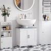 kleankin Pedestal Sink Storage Cabinet, Under Sink Cabinet with Double