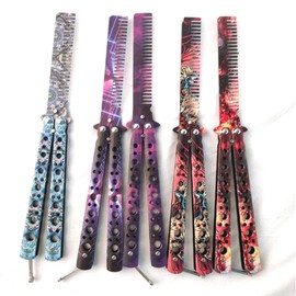 WANLIAN Beautiful Comb,Beautiful Comb Stainless Steel Folding Practice Combs Hair Styling Tools for Sport Outdoor Use (NO.5.6)