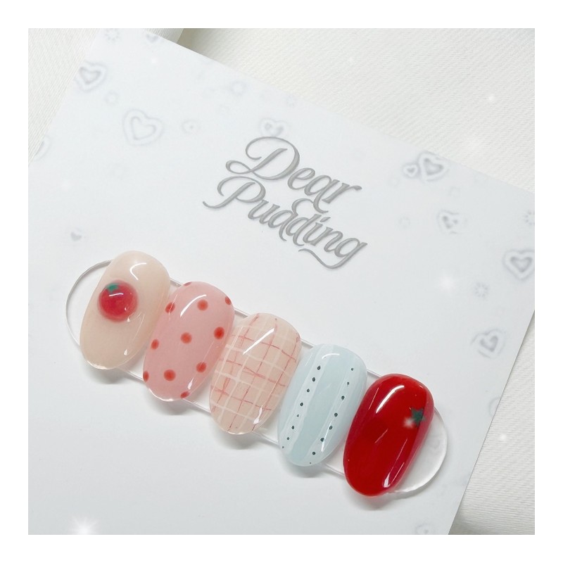 [Handmade Nail Tips] Tomato Ma Nail Tips - Almond /