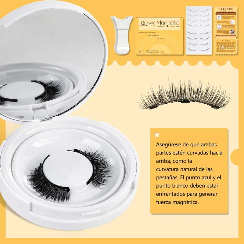 Kit De Pestañas Magnéticas Con Aplicador D Curl Durable