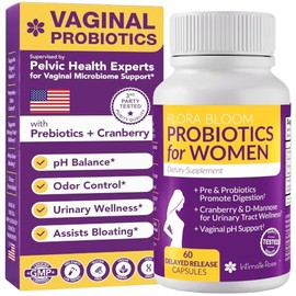 Complete Vaginal Probiotics for Women - w/Added Cranberry, D-mannose to Promote Urinary Tract, Bladder, Gut & Vaginal Health - pH Balance for Women - 