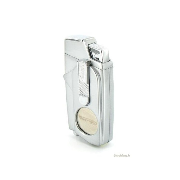 Vector Xcaliber Double Flame Lighter with Cutter (Chrome Satin)
