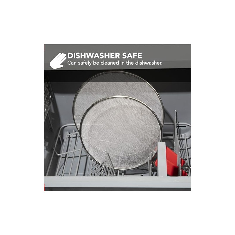 ALPHA LIVING Splatter Guard for Frying Pan & Food Strainer