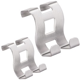 RICOO MH001-2 Door Hooks for Hanging, Coat Hooks, Stainless Steel, Set of 2, Door Hanger, Door Hook Rack, Jacket Holder Door, No Drilling Required