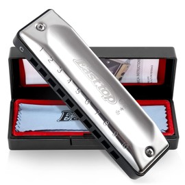 East Top Harmonica, Diatonic Blues Harmonica Key C 10 Hole 20 Tones T002 with Case for Professional Players and Students