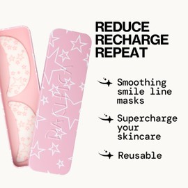 Pacifica Beauty Reusable Smile Line Mask, Skincare, Silicone Mask, For Fine Lines and Wrinkles, Lift and Firm, Pair with Serum, Storage Tin Included, Skin Care, Smile Line Patches, Vegan, 2 Pieces