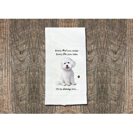 Bichon Frise Kitchen Towel - Soft Highly Absorbent - Bichon Frise Gifts - Dish Towels for Washing Dishes - Tea Towels - Reusable - Quick Drying - 100% Natural Cotton - Towels For Pet Lovers