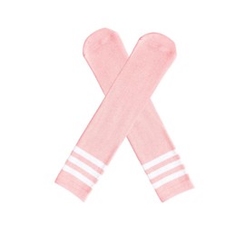 ZGKULAEAOW Children's Socks, Line Socks, Kids' High Socks, Border Socks, Knee High Team Costume, Athletic Events, Stand Out, pink x white