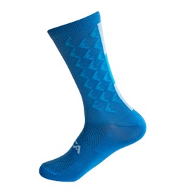 SILCA - Calcetines altos de ciclismo Aero – Calcetines súper delgados unisex, calcetines aerodinámicos diseñados para ganancias marginales Aero, puños de 19,5 cm, Azul Cian, Medium