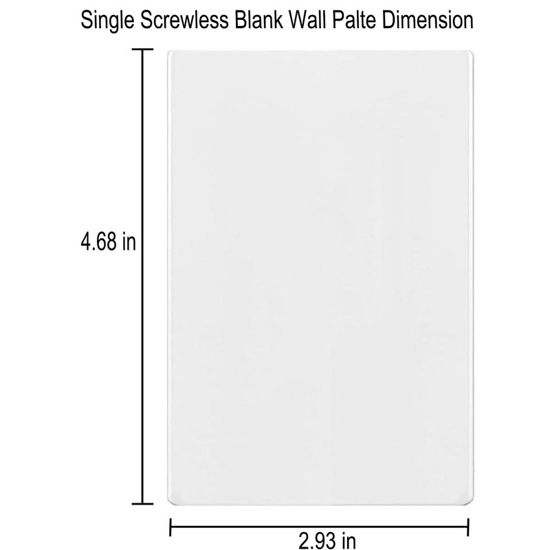 Single Screwless Blank Wall Plate Cover for Decorative Light Switch