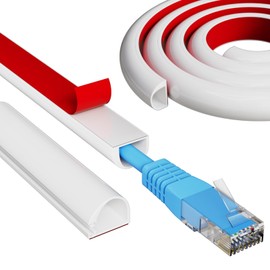 KNEELISA 39" Side Open One Cord Hider for Wall Mounted Tv,Extension Cable Cover to Hide Conceal Cords Along Wall,Wire Raceway Management Cable Concealer Channel,Electric Cord Organizer Wiremold,White