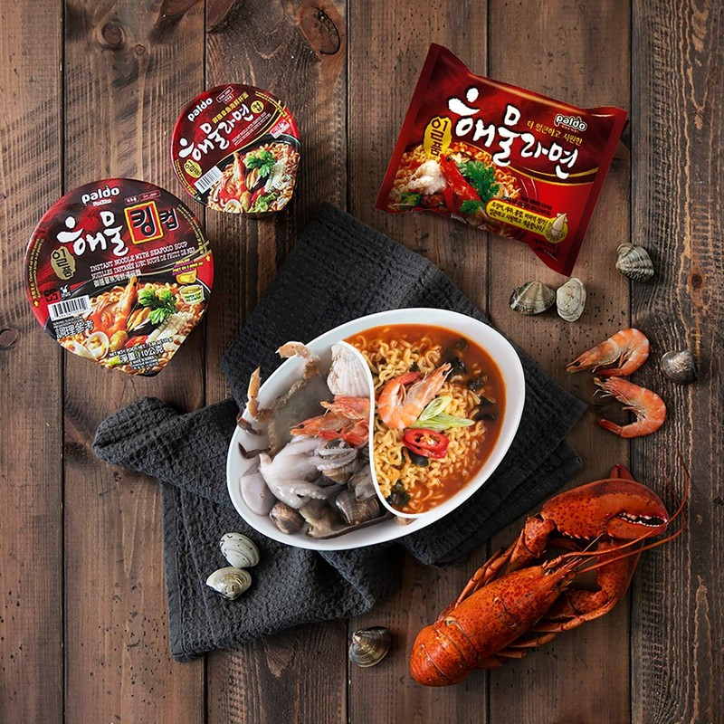 Paldo King Noodle Seafood Flavor Bowl 110g(Pack of 16)