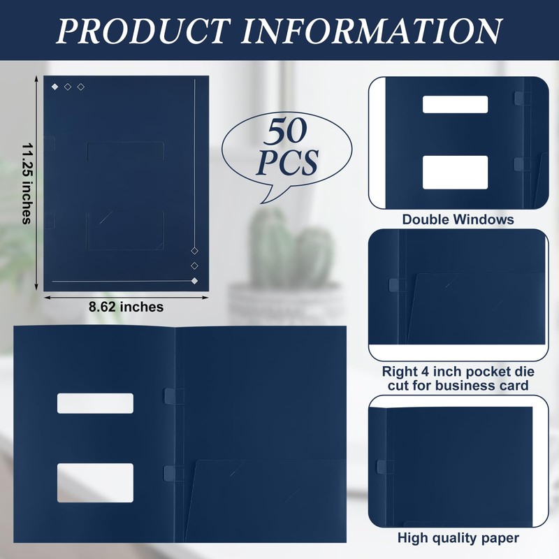 Marspark 50 Count Tax Return Folders with Double Windows, 8.5