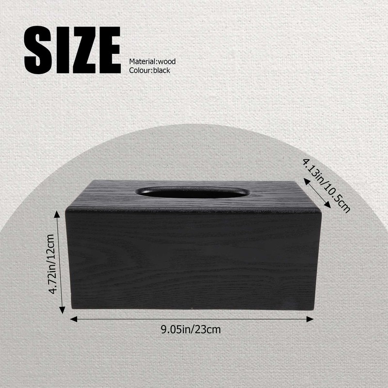 Tuperoymse Tissue Box Wood Rectangular Tissue Box Natural Wood Tissue