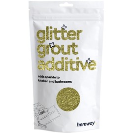 Hemway Glitter Grout Additive add Sparkle to Mosaic Tiles, Bathrooms, Wet Rooms, Kitchens, Tiled Based Rooms and Cement Based Grouts 100g / 3.5oz - Sand Gold