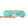 NUZUJX Leather Wrap Healing Turquoise Beads Bracelet Women Men Boho