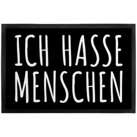 True Statements Funny Decorative Doormat "I Hate People" - Funny Doormat - for Indoor and Outdoor Use - Gift for Friends and Family - for Office Colleagues - Gift - Non-Slip 60 x 40 cm