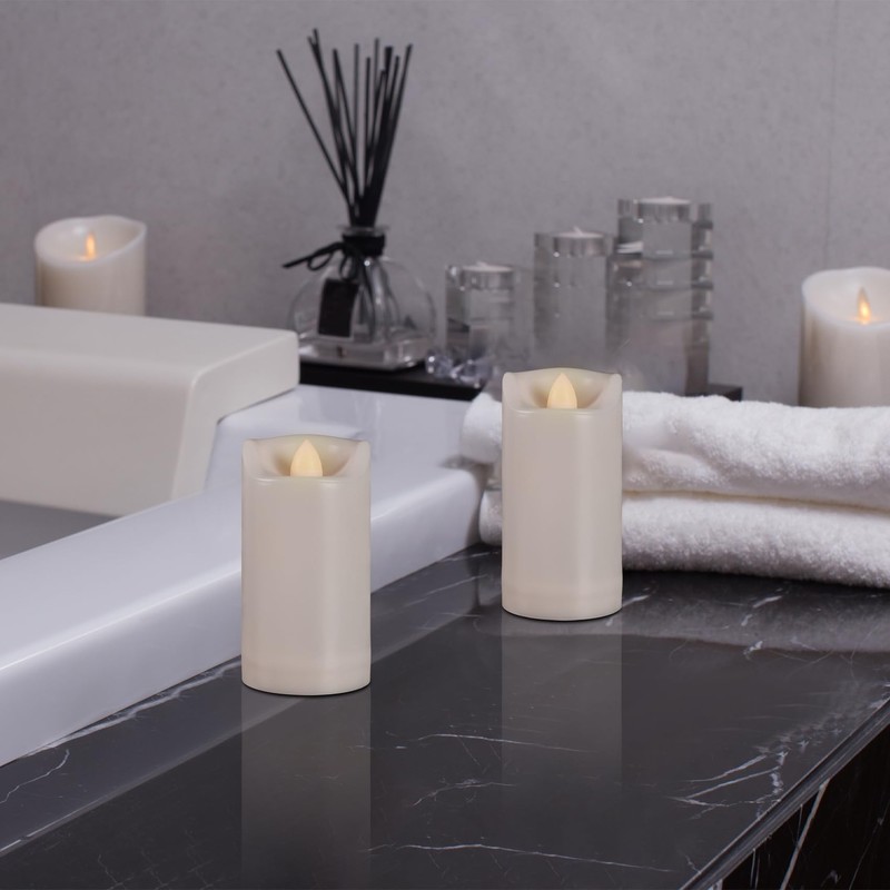 2" X 4" Battery Operated Flameless Candles with Timer, Waterproof