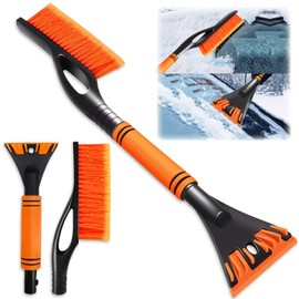 Axinyijia Car Ice Scraper with Broom Ice Scraper Snow Brush for Car Windscreen, Removable Car Scraper Snow Brush Car Paint Gentle for Car SUV Truck