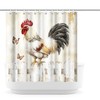 Rasrantyed Rustic Farmhouse Rooster Shower Curtain, Country Style Chicken on