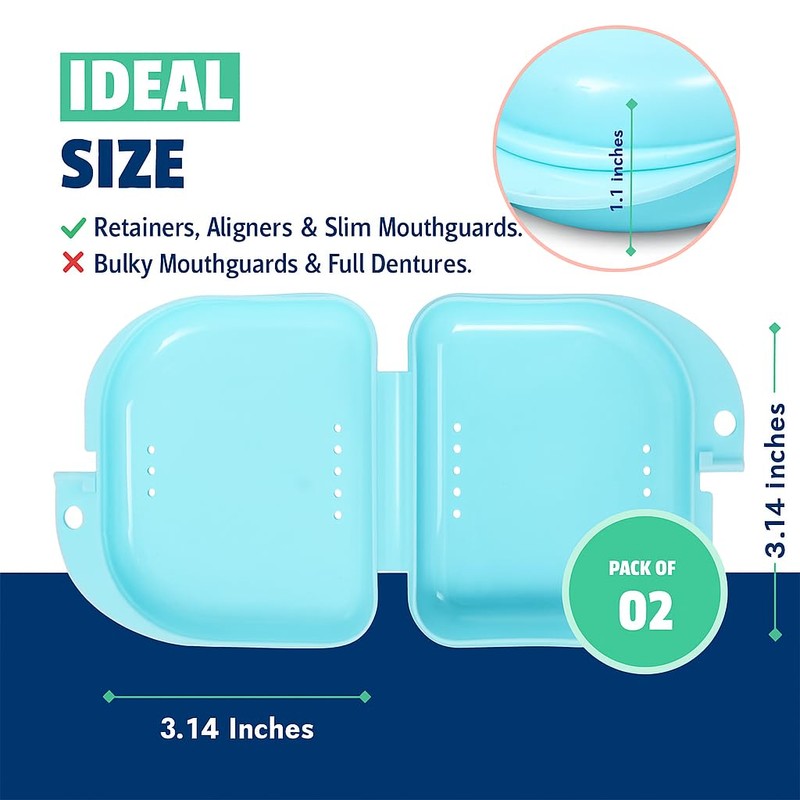 Retainer Case - Pack of 2 - Odorless Mouth Guard
