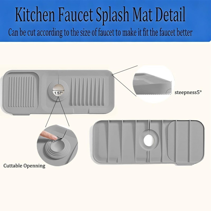 Silicone Sink Splash Guard for Kitchen & Bathroom, 17.7 inch