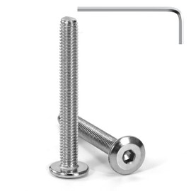 Tunejoy Pack of 20 Flat Head Screws M5 x 40 mm Flat Head Screws Stainless Steel A2 V2A Furniture Screws Hexagon Socket Full Thread with Allen Key