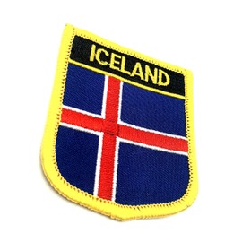 Island Island Island Shield Flag Iron On Embroidered Fabric Sew On Patch Pack of 1