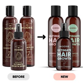 Moerie Shampoo Set 3-Piece - Shampoo Against Hair Loss, Conditioner & Hair Growth Serum - Natural Hair Growth Accelerate - Vegan Hair Growth Agent Women & Men - 77 Minerals & Caffeine