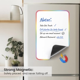 Magnetic Dry Erase Board Sheet for Fridge, Magnetic White Board for Refrigerators, 12"x8" Small Magnet Whiteboard Organizer for Kitchen, Include 1 Eraser, 2 Markers, 1 Conversion Chart