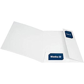 Biella Premium presentation and presentation folder PEARL # 1 for A4 folder with open face pocket on top 2 flaps and business card punching white for quotation and company presentations SWISS MADE
