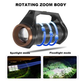 Brightest Flashlight Rechargeable Powerful Tactical Flashlights with XHP99 & COB LED, LUXNOVAQ 10000 High Lumen Zoomable Handheld Spotlight Floodlight Motion Sensor Waterproof Outdoor USB Searchlight