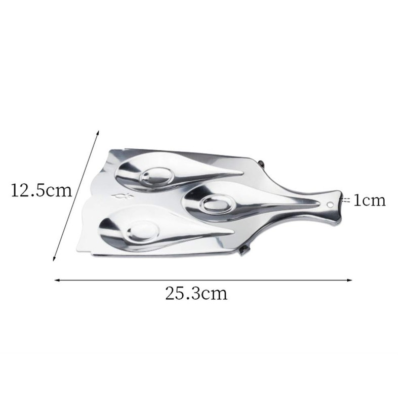 DOITOOL Soup Spoons, 3 Cavities Spoon Rest Stainless Steel Spoon