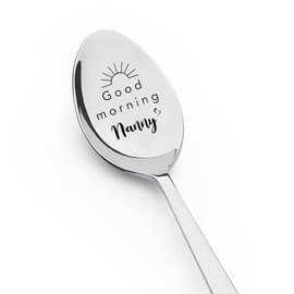 Good Morning Nanny Spoons Gifts for Grandma Nana Gifts for Mothers Day Birthday Gifts for Grandmother Nana Tea Coffee Spoon for Grandma Nanny Gifts from Grandchildren Grandkids
